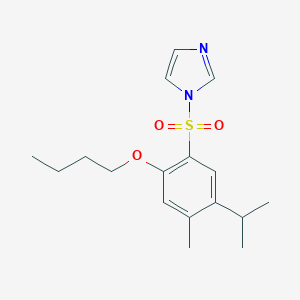 molecular formula C17H24N2O3S B512998 butyl 2-(1H-imidazol-1-ylsulfonyl)-4-isopropyl-5-methylphenyl ether CAS No. 941009-24-1