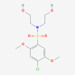 molecular formula C12H18ClNO6S B512999 Bis(2-hydroxyethyl)[(4-chloro-2,5-dimethoxyphenyl)sulfonyl]amine CAS No. 942772-07-8