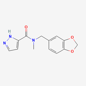 molecular formula C13H13N3O3 B5130139 N-(1,3-benzodioxol-5-ylmethyl)-N-methyl-1H-pyrazole-5-carboxamide 