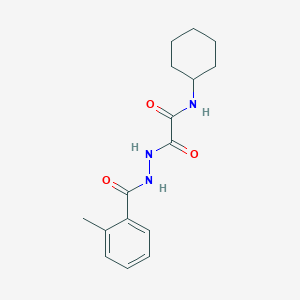 molecular formula C16H21N3O3 B5130150 N-cyclohexyl-2-[2-(2-methylbenzoyl)hydrazinyl]-2-oxoacetamide 