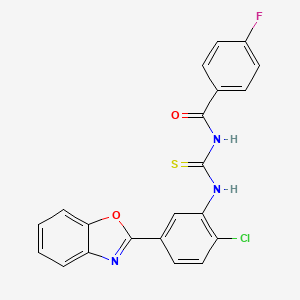 molecular formula C21H13ClFN3O2S B5130155 N-{[5-(1,3-benzoxazol-2-yl)-2-chlorophenyl]carbamothioyl}-4-fluorobenzamide 