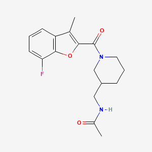 molecular formula C18H21FN2O3 B5130163 N-[[1-(7-fluoro-3-methyl-1-benzofuran-2-carbonyl)piperidin-3-yl]methyl]acetamide 