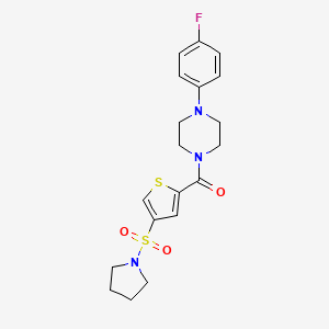 molecular formula C19H22FN3O3S2 B5130252 [4-(4-Fluorophenyl)piperazin-1-yl]-(4-pyrrolidin-1-ylsulfonylthiophen-2-yl)methanone 