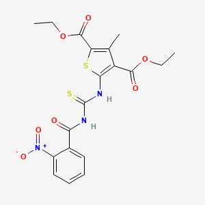 molecular formula C19H19N3O7S2 B5130522 Diethyl 3-methyl-5-[(2-nitrobenzoyl)carbamothioylamino]thiophene-2,4-dicarboxylate 