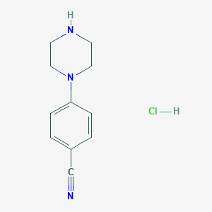 molecular formula C11H14ClN3 B051306 4-(Piperazin-1-yl)benzonitrile hydrochloride CAS No. 116290-72-3