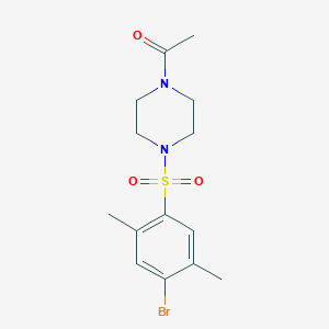 molecular formula C14H19BrN2O3S B513117 1-Acetyl-4-[(4-bromo-2,5-dimethylphenyl)sulfonyl]piperazine CAS No. 942771-53-1