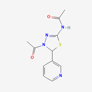 molecular formula C11H12N4O2S B5131173 N-(4-Acetyl-5-(pyridin-3-yl)-4,5-dihydro-1,3,4-thiadiazol-2-yl)acetamide CAS No. 62236-03-7