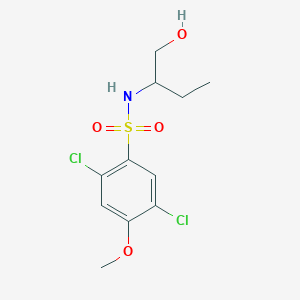 molecular formula C11H15Cl2NO4S B513128 2,5-dichloro-N-[1-(hydroxymethyl)propyl]-4-methoxybenzenesulfonamide CAS No. 942667-12-1