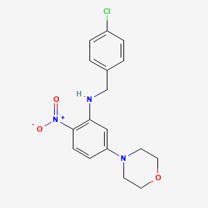molecular formula C17H18ClN3O3 B5131342 N-[(4-CHLOROPHENYL)METHYL]-5-(MORPHOLIN-4-YL)-2-NITROANILINE 