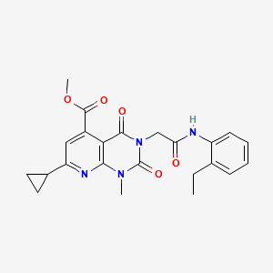 molecular formula C23H24N4O5 B5131523 METHYL 7-CYCLOPROPYL-3-{[(2-ETHYLPHENYL)CARBAMOYL]METHYL}-1-METHYL-2,4-DIOXO-1H,2H,3H,4H-PYRIDO[2,3-D]PYRIMIDINE-5-CARBOXYLATE 
