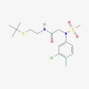 molecular formula C16H25ClN2O3S2 B5131569 N-[2-(tert-butylsulfanyl)ethyl]-N~2~-(3-chloro-4-methylphenyl)-N~2~-(methylsulfonyl)glycinamide 