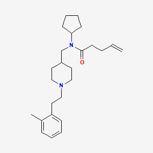 molecular formula C25H38N2O B5131760 N-cyclopentyl-N-[[1-[2-(2-methylphenyl)ethyl]piperidin-4-yl]methyl]pent-4-enamide 