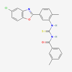 molecular formula C23H18ClN3O2S B5132163 N-{[5-(5-chloro-1,3-benzoxazol-2-yl)-2-methylphenyl]carbamothioyl}-3-methylbenzamide 