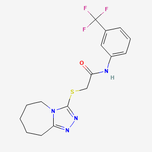 molecular formula C16H17F3N4OS B5132235 2-{5H,6H,7H,8H,9H-[1,2,4]TRIAZOLO[4,3-A]AZEPIN-3-YLSULFANYL}-N-[3-(TRIFLUOROMETHYL)PHENYL]ACETAMIDE 