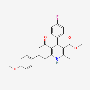 molecular formula C25H24FNO4 B5132251 methyl 4-(4-fluorophenyl)-7-(4-methoxyphenyl)-2-methyl-5-oxo-1,4,5,6,7,8-hexahydroquinoline-3-carboxylate 