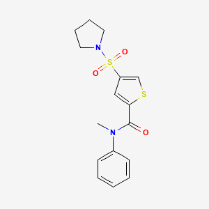 molecular formula C16H18N2O3S2 B5132338 N-methyl-N-phenyl-4-pyrrolidin-1-ylsulfonylthiophene-2-carboxamide 