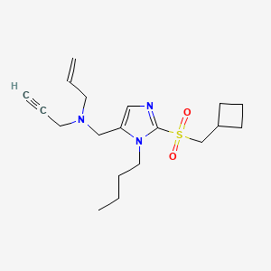 molecular formula C19H29N3O2S B5132406 N-({1-butyl-2-[(cyclobutylmethyl)sulfonyl]-1H-imidazol-5-yl}methyl)-N-2-propyn-1-yl-2-propen-1-amine 