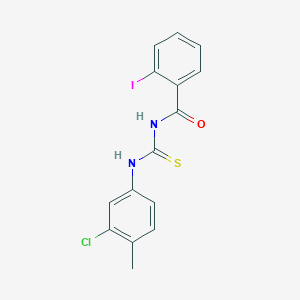 molecular formula C15H12ClIN2OS B5132480 N-[(3-chloro-4-methylphenyl)carbamothioyl]-2-iodobenzamide 