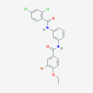 molecular formula C22H17BrCl2N2O3 B5132486 N-(3-{[(3-bromo-4-ethoxyphenyl)carbonyl]amino}phenyl)-2,4-dichlorobenzamide 