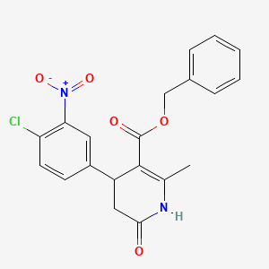 molecular formula C20H17ClN2O5 B5132669 Benzyl 4-(4-chloro-3-nitrophenyl)-2-methyl-6-oxo-1,4,5,6-tetrahydropyridine-3-carboxylate 
