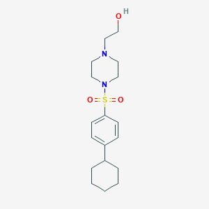 molecular formula C18H28N2O3S B513307 2-(4-((4-Cyclohexylphenyl)sulfonyl)piperazin-1-yl)ethanol CAS No. 941003-09-4