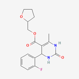 molecular formula C17H19FN2O4 B5133095 Tetrahydrofuran-2-ylmethyl 4-(2-fluorophenyl)-6-methyl-2-oxo-1,2,3,4-tetrahydropyrimidine-5-carboxylate 