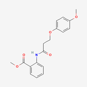 molecular formula C18H19NO5 B5133244 Methyl 2-[3-(4-methoxyphenoxy)propanoylamino]benzoate 