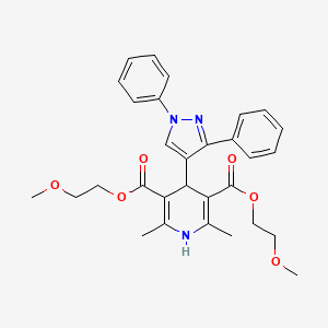 molecular formula C30H33N3O6 B5133375 bis(2-methoxyethyl) 4-(1,3-diphenyl-1H-pyrazol-4-yl)-2,6-dimethyl-1,4-dihydropyridine-3,5-dicarboxylate 