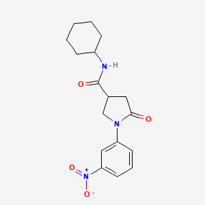 molecular formula C17H21N3O4 B5133503 N-cyclohexyl-1-(3-nitrophenyl)-5-oxopyrrolidine-3-carboxamide 