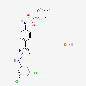 molecular formula C22H18BrCl2N3O2S2 B5133663 N-[4-[2-(3,5-dichloroanilino)-1,3-thiazol-4-yl]phenyl]-4-methylbenzenesulfonamide;hydrobromide 
