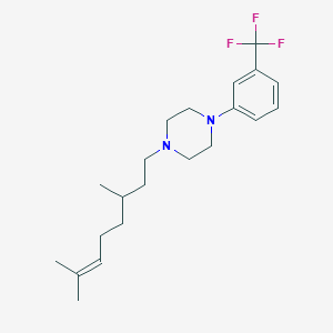 molecular formula C21H31F3N2 B5133702 1-(3,7-Dimethyloct-6-enyl)-4-[3-(trifluoromethyl)phenyl]piperazine 
