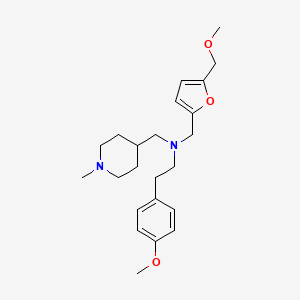 molecular formula C23H34N2O3 B5133875 N-[[5-(methoxymethyl)furan-2-yl]methyl]-2-(4-methoxyphenyl)-N-[(1-methylpiperidin-4-yl)methyl]ethanamine 