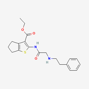 molecular formula C20H24N2O3S B5133954 Ethyl 2-{2-[(2-phenylethyl)amino]acetamido}-4H,5H,6H-cyclopenta[B]thiophene-3-carboxylate 