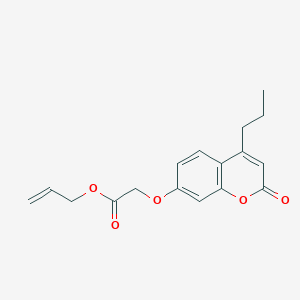 molecular formula C17H18O5 B5134073 PROP-2-EN-1-YL 2-[(2-OXO-4-PROPYL-2H-CHROMEN-7-YL)OXY]ACETATE 