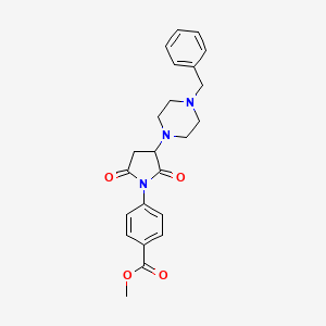 molecular formula C23H25N3O4 B5134075 Methyl 4-[3-(4-benzylpiperazin-1-yl)-2,5-dioxopyrrolidin-1-yl]benzoate 