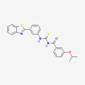 molecular formula C24H21N3O2S2 B5134111 N-{[3-(1,3-benzothiazol-2-yl)phenyl]carbamothioyl}-3-(propan-2-yloxy)benzamide 