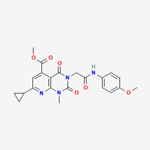 molecular formula C22H22N4O6 B5134185 METHYL 7-CYCLOPROPYL-3-{[(4-METHOXYPHENYL)CARBAMOYL]METHYL}-1-METHYL-2,4-DIOXO-1H,2H,3H,4H-PYRIDO[2,3-D]PYRIMIDINE-5-CARBOXYLATE 