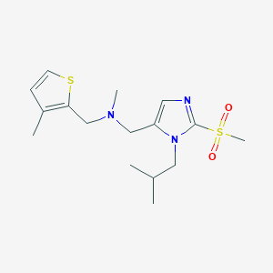 molecular formula C16H25N3O2S2 B5134234 N-methyl-1-[3-(2-methylpropyl)-2-methylsulfonylimidazol-4-yl]-N-[(3-methylthiophen-2-yl)methyl]methanamine 
