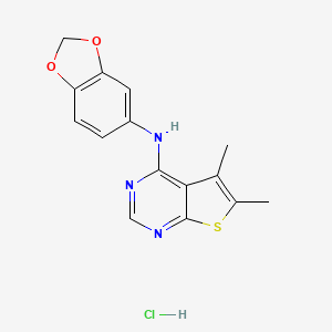 molecular formula C15H14ClN3O2S B5134242 N-(1,3-benzodioxol-5-yl)-5,6-dimethylthieno[2,3-d]pyrimidin-4-amine;hydrochloride 