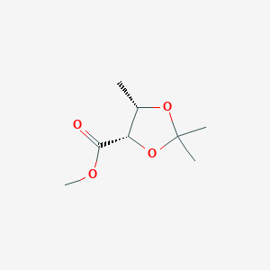 molecular formula C8H14O4 B051343 methyl (4S,5S)-2,2,5-trimethyl-1,3-dioxolane-4-carboxylate CAS No. 117181-61-0