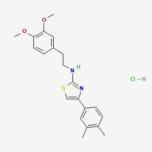 molecular formula C21H25ClN2O2S B5134409 N-[2-(3,4-dimethoxyphenyl)ethyl]-4-(3,4-dimethylphenyl)-1,3-thiazol-2-amine;hydrochloride 