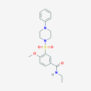molecular formula C20H25N3O4S B5134511 N-ethyl-4-methoxy-3-(4-phenylpiperazin-1-yl)sulfonylbenzamide 