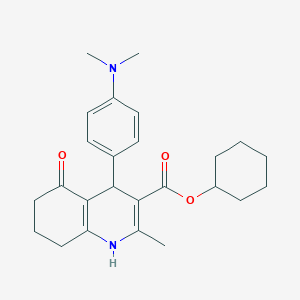 molecular formula C25H32N2O3 B5134538 Cyclohexyl 4-[4-(dimethylamino)phenyl]-2-methyl-5-oxo-1,4,5,6,7,8-hexahydroquinoline-3-carboxylate 