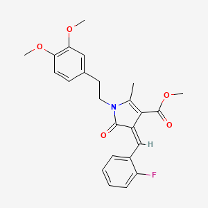 molecular formula C24H24FNO5 B5134609 methyl (4Z)-1-[2-(3,4-dimethoxyphenyl)ethyl]-4-[(2-fluorophenyl)methylidene]-2-methyl-5-oxopyrrole-3-carboxylate 