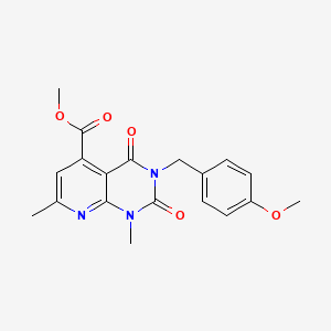 molecular formula C19H19N3O5 B5134652 METHYL 3-[(4-METHOXYPHENYL)METHYL]-1,7-DIMETHYL-2,4-DIOXO-1H,2H,3H,4H-PYRIDO[2,3-D]PYRIMIDINE-5-CARBOXYLATE 