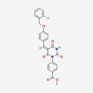molecular formula C26H19ClN2O6 B5134798 methyl 4-[(5E)-5-[[4-[(2-chlorophenyl)methoxy]phenyl]methylidene]-2,4,6-trioxo-1,3-diazinan-1-yl]benzoate 