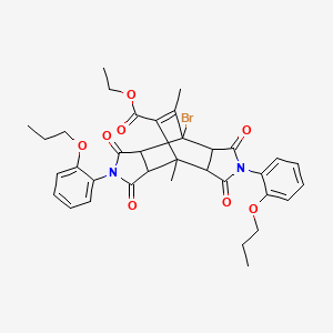 molecular formula C35H37BrN2O8 B5134908 Ethyl 7-bromo-1,14-dimethyl-3,5,9,11-tetraoxo-4,10-bis(2-propoxyphenyl)-4,10-diazatetracyclo[5.5.2.02,6.08,12]tetradec-13-ene-13-carboxylate 