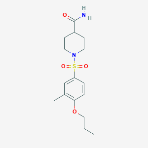 1-((3-Methyl-4-propoxyphenyl)sulfonyl)piperidine-4-carboxamide