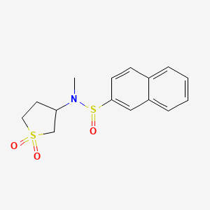 molecular formula C15H17NO3S2 B5134991 N-(1,1-dioxothiolan-3-yl)-N-methylnaphthalene-2-sulfinamide 
