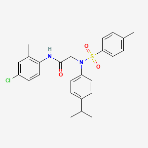 molecular formula C25H27ClN2O3S B5134999 N-(4-chloro-2-methylphenyl)-2-(N-(4-methylphenyl)sulfonyl-4-propan-2-ylanilino)acetamide 